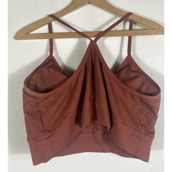 Maurices Bra Size XXL 2X Soft Knit Lightly Padded Rust Orange Brown Athletic - Picture 6 of 7